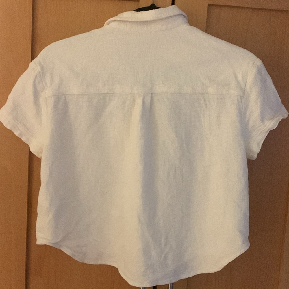 Madewell White Short-Sleeve Button-Down Shirt - Picture 3 of 5